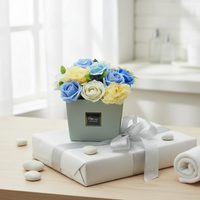 Mydlany Bukiet Kwiatowy Niebieski – Prezent na Wesele, Dzień Mamy, Urodziny | Kwiaty do Kąpieli