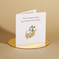 Kartka „You're basically my favorite human” – z psem | Ekologiczna kartka z humorem
